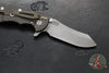 Hinderer XM-18 3.5"- Skinner Edge- Battle Bronze Ti And Red G-10- Working Finish Blade- S45VN