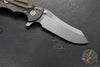 Hinderer XM-18 3.5"- Skinner Edge- Battle Bronze Ti And Translucent Green G-10- Working Finish Blade- S45VN