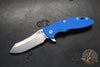Hinderer XM-18 3.5"- Skinner Edge-Stonewash Blue Finished Ti And Blue G-10- Stonewash Finished Blade- S45VN