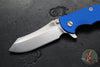 Hinderer XM-18 3.5"- Skinner Edge-Stonewash Blue Finished Ti And Blue G-10- Stonewash Finished Blade- S45VN