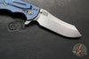 Hinderer XM-18 3.5"- Skinner Edge-Stonewash Blue Finished Ti And Blue G-10- Stonewash Finished Blade- S45VN