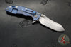 Hinderer XM-18 3.5"- Skinner Edge-Stonewash Blue Finished Ti And Red G-10- Stonewash Finished Blade- S45VN