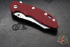 Hinderer XM-18 3.5"- Skinner Edge-Stonewash Blue Finished Ti And Red G-10- Stonewash Finished Blade- S45VN