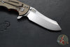 Hinderer XM-18 3.5"- Skinner Edge-Stonewash Bronze Finished Ti And Orange G-10- Stonewash Finished Blade- S45VN