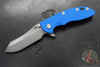 Hinderer XM-18 3.5"- Skinner Edge-Working Finish Ti And Blue G-10- Working Finish Blade- S45VN