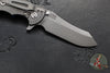 Hinderer XM-18 3.5"- Skinner Edge-Working Finish Ti And Blue G-10- Working Finish Blade- S45VN