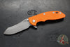 Hinderer XM-18 3.5"- Skinner Edge-Working Finish Ti And Orange G-10- Working Finish Blade- S45VN