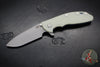 Hinderer XM-24 4.0"- Spearpoint- Battle Blue Ti And Translucent Green G-10 Handle- Working Finish S45VN Blade