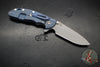 Hinderer XM-24 4.0"- Spearpoint- Battle Blue Ti And Translucent Green G-10 Handle- Working Finish S45VN Blade