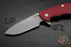 Hinderer XM-24 4.0"- Spearpoint- Battle Bronze Ti And Red G-10 Handle- Working Finish S45VN Blade