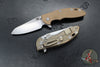 Hinderer XM-18 3.5"- Sheepsfoot- Stonewash Bronze Finished Titanium Handle- Various G-10 Scales- Stonewash S45VN Steel Blade