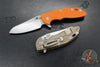 Hinderer XM-18 3.5"- Sheepsfoot- Stonewash Bronze Finished Titanium Handle- Various G-10 Scales- Stonewash S45VN Steel Blade