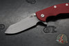 Hinderer XM-18 3.5"- Skinner Edge-Battle Blue Finished Ti And Red G-10- Working Finish Blade- S45VN