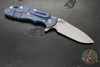 Hinderer XM-18 3.5"- Skinny Slicer- Hollow Grind- Battle Blue Finished Titanium And Various G-10 Handles- Working Finish Magnacut Steel Blade