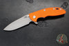 Hinderer XM-18 3.5"- Skinny Slicer- Hollow Grind- Battle Blue Finished Titanium And Various G-10 Handles- Working Finish Magnacut Steel Blade