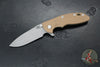 Hinderer XM-18 3.5"- Skinny Slicer- Hollow Grind- Battle Green Finished Titanium And Various G-10 Handles- Working Finish Magnacut Steel Blade