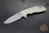 Hinderer XM-18 3.5"- Skinny Slicer- Hollow Grind- Battle Green Finished Titanium And Various G-10 Handles- Working Finish Magnacut Steel Blade