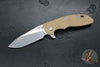 Hinderer XM-18 3.5"- Skinny Slicer- Hollow Grind- Stonewash Bronzed Finished Titanium And Various G-10 Handles- Stonewash Finished Magnacut Steel Blade
