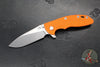 Hinderer XM-18 3.5"- Skinny Slicer- Hollow Grind- Stonewash Bronzed Finished Titanium And Various G-10 Handles- Stonewash Finished Magnacut Steel Blade