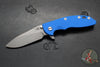 Hinderer XM-18 3.5"- Slicer Edge- Hollow Grind- Working Finish Titanium and Blue G-10- Working Finish S45VN Blade