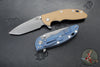 Hinderer XM-18 3.5"- Spanto Edge- Battle Blue Ti And Various G-10 Handles- Working Finish Blade