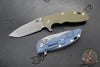 Hinderer XM-18 3.5"- Spanto Edge- Battle Blue Ti And Various G-10 Handles- Working Finish Blade