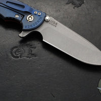 Hinderer XM-24 4.0"- Spearpoint- Battle Blue Ti And Red G-10 Handle- Working Finish S45VN Blade