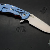 Hinderer XM-24 4.0"- Spearpoint- Stonewash Blue Ti And Orange G-10 Handle- Stonewash Finish S45VN Blade