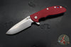 Hinderer XM-24 4.0"- Spearpoint- Stonewash Blue Ti And Red G-10 Handle- Stonewash Finish S45VN Blade