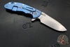 Hinderer XM-24 4.0"- Spearpoint- Stonewash Blue Ti And Red G-10 Handle- Stonewash Finish S45VN Blade