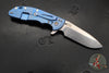 Hinderer XM-24 4.0"- Spearpoint- Stonewash Blue Ti And Translucent Green G-10 Handle- Stonewash Finish S45VN Blade