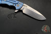 Hinderer XM-24 4.0"- Spearpoint- Stonewash Blue Ti And Translucent Green G-10 Handle- Stonewash Finish S45VN Blade