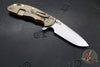 Hinderer XM-24 4.0"- Spearpoint- Stonewash Bronze Ti And Orange G-10 Handle- Stonewash Finish S45VN Blade