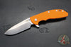 Hinderer XM-24 4.0"- Spearpoint- Stonewash Ti And Orange G-10 Handle- Stonewash Finish S45VN Blade