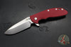 Hinderer XM-24 4.0"- Spearpoint- Stonewash Ti And Red G-10 Handle- Stonewash Finish S45VN Blade