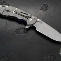 Hinderer XM-24 4.0"- Spearpoint- Working Finish Ti And BlueBlack G-10 Handle- Working Finish S45VN Blade