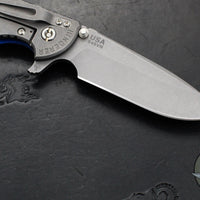 Hinderer XM-24 4.0"- Spearpoint- Working Finish Ti And BlueBlack G-10 Handle- Working Finish S45VN Blade