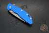 Hinderer XM-24 4.0"- Spearpoint- Working Finish Ti And Blue G-10 Handle- Working Finish S45VN Blade