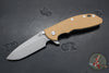 Hinderer XM-24 4.0"- Spearpoint- Working Finish Ti And Coyote G-10 Handle- Working Finish S45VN Blade