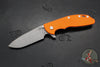 Hinderer XM-24 4.0"- Spearpoint- Working Finish Ti And Orange G-10 Handle- Working Finish S45VN Blade