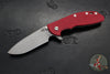 Hinderer XM-24 4.0"- Spearpoint- Working Finish Ti And Red G-10 Handle- Working Finish S45VN Blade