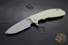 Hinderer XM-24 4.0"- Spearpoint- Working Finish Ti And Translucent Green G-10 Handle- Working Finish S45VN Blade