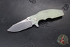 Hinderer Jurassic- Slicer Edge- Hollow Grind- Stonewash Finished Titanium and Various G-10 Handle Scales- Stonewash Finished Magnacut Steel Blade