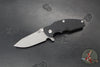 Hinderer Jurassic- Slicer Edge- Hollow Grind- Working Finish Titanium and Various G-10 Handle Scales- Working Finish Magnacut Steel Blade