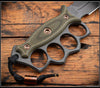 RMJ Lady Death- Knuckle Duster Trench Knife! Dirty Olive G-10