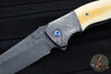 Kirby Lambert Custom Korudo Flipper- Damascus Tanto Edge Blade- Vintage Westinhouse Micarta Scales- Meteorite Bolster- Zirconium Backspacer and Clip