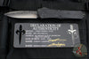 Marfione Custom Knives And Borka Blades Special O-Yari Combat Troodon- Engraved Black Handle- Single Edge Chisel Ground Blade With Borka Rock Grind- Carbon Fiber Button