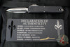 Marfione Custom Knives UTX-85 OTF Knife- PROTOTYPE- Double Edge- Black Handle- Diamondwash Finished Blade
