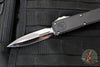 Marfione Custom Knives UTX-85 OTF Knife- PROTOTYPE- Double Edge- Black Handle- Diamondwash Finished Blade