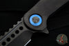 Marfione Custom Warhound Folder- Black DLC Bark Finished Titanium Handle- Two-Tone DLC Apocalyptic Blade- Blue Titanium Hardware 391-MCK DLCBARKBLUE